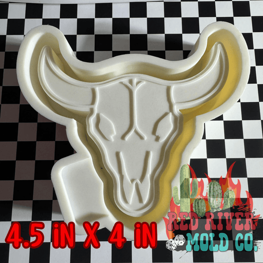 Western Bull Skull Silicone Freshie Mold - Red River Mold Co