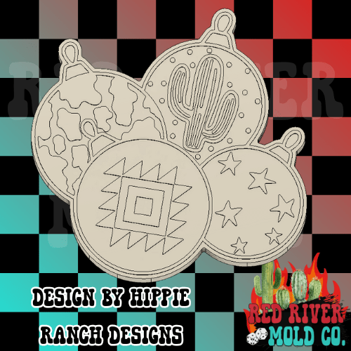 Western Christmas Ornaments Silicone Freshie Mold - Red River Mold Co