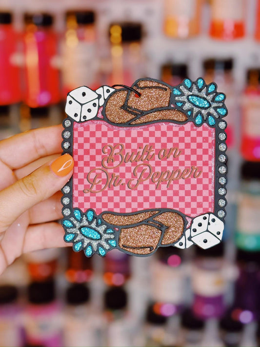 Western Cowboy Hat Frame Silicone Freshie Mold - Red River Mold Co