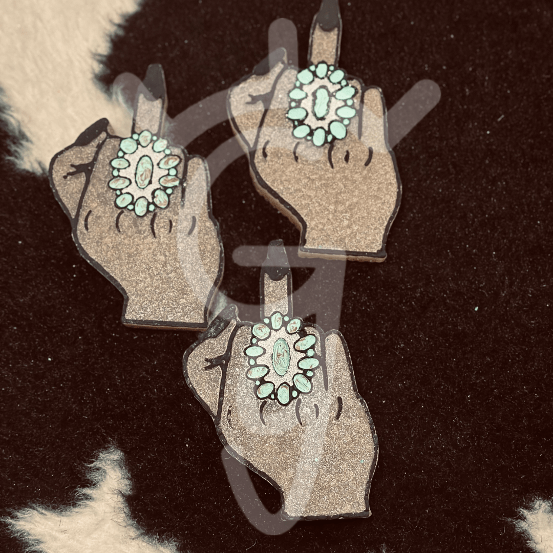 Western Glam Middle Finger Silicone Freshie Mold - Red River Mold Co