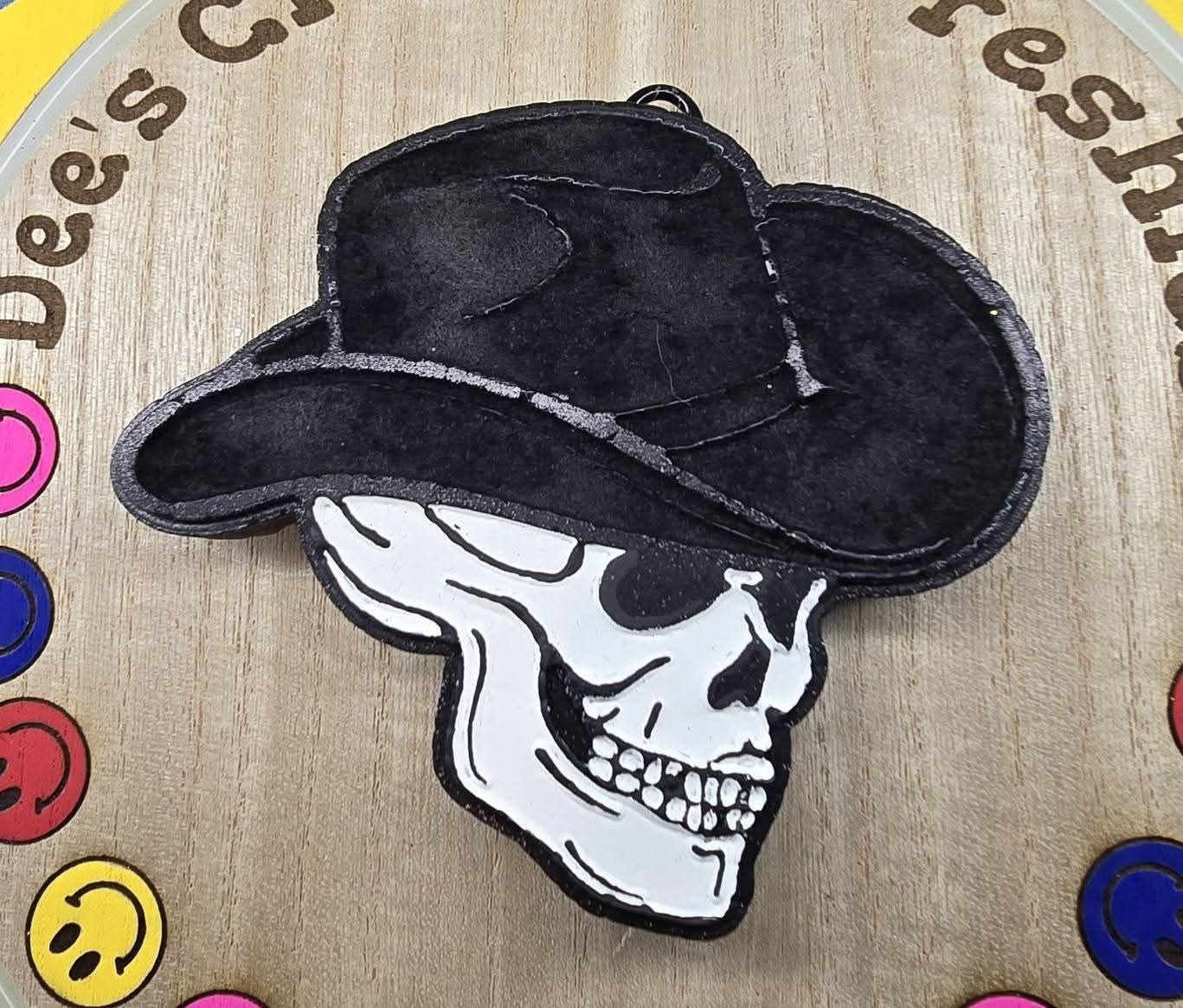 Western Skull with Cowboy Hat Silicone Freshie Mold - Red River Mold Co