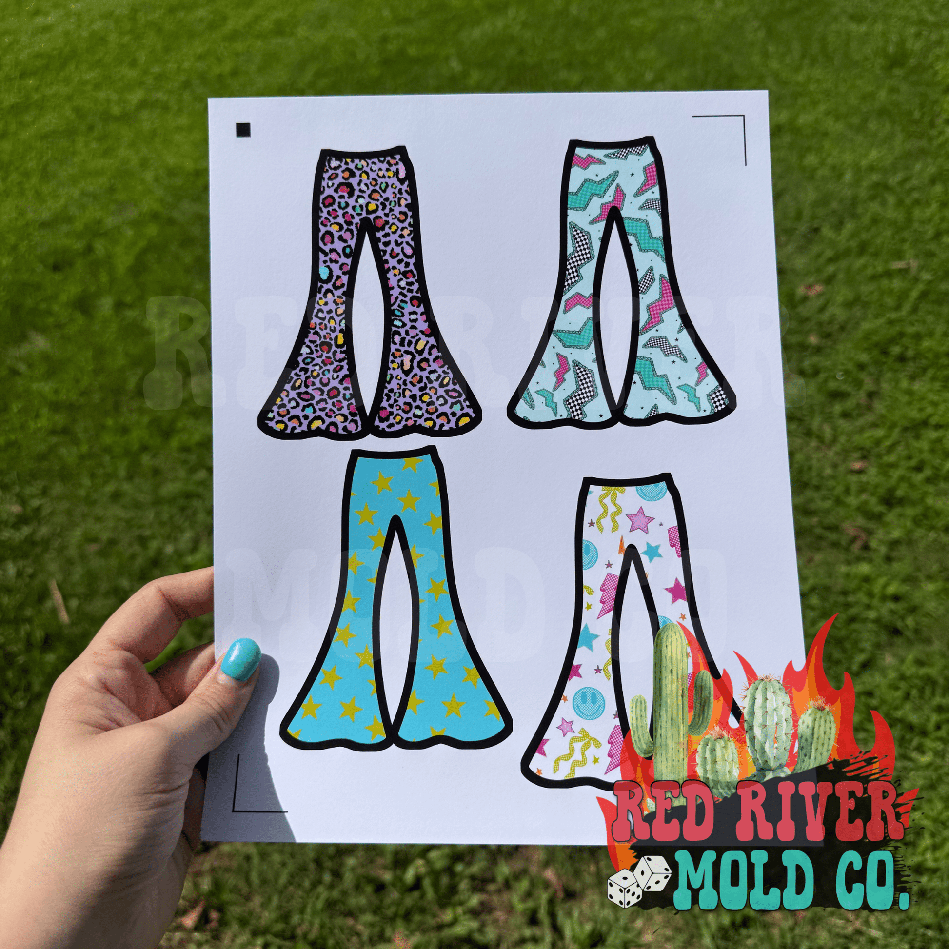 Whimsical Wiffs Bell Bottoms cardstock grab bag - Red River Mold Co