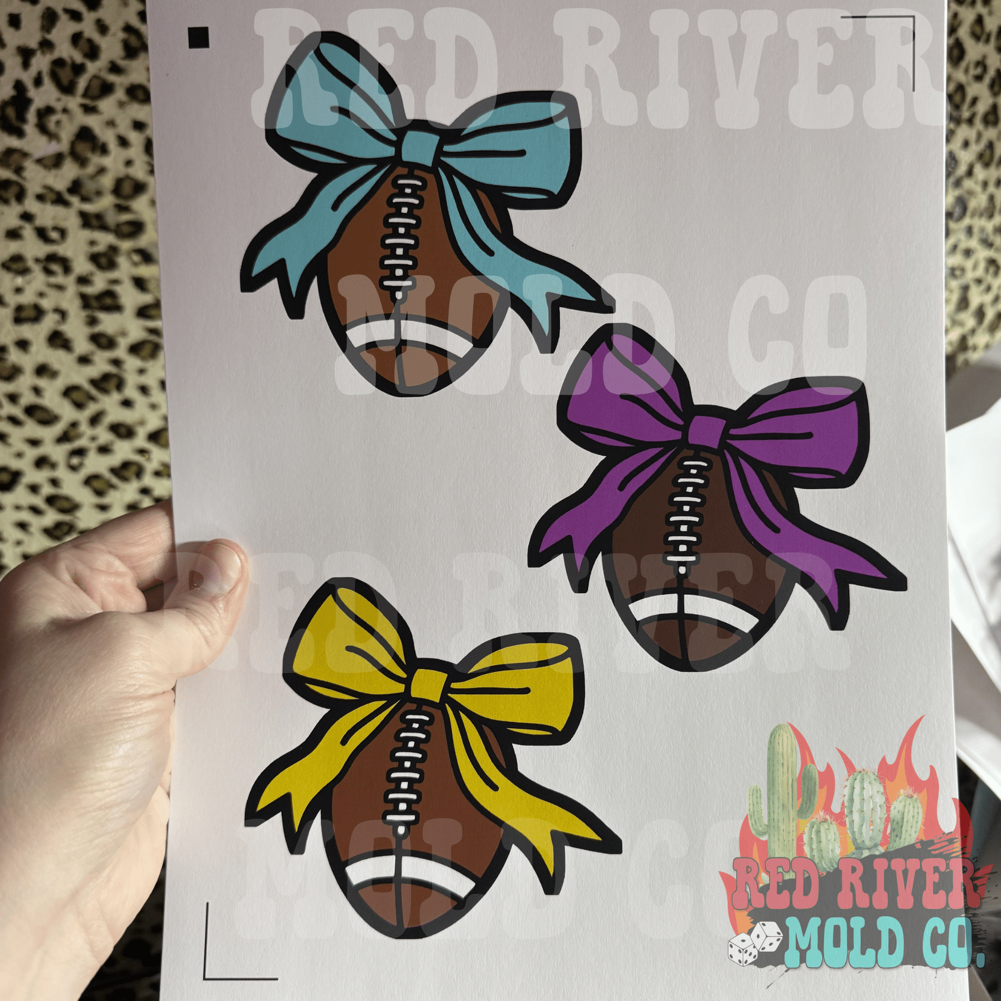 Whimsical Wiffs Football with a bow cardstock grab bag - Red River Mold Co