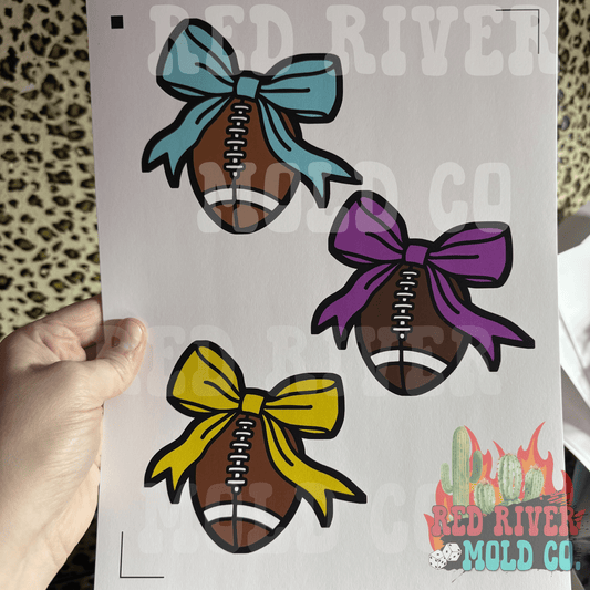 Whimsical Wiffs Football with a bow cardstock grab bag - Red River Mold Co