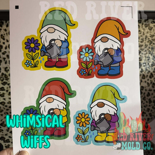 Whimsical Wiffs garden gnome cardstock grab bag - Red River Mold Co