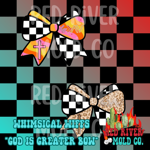 Whimsical Wiffs God is greater bow cardstock grab bag - Red River Mold Co