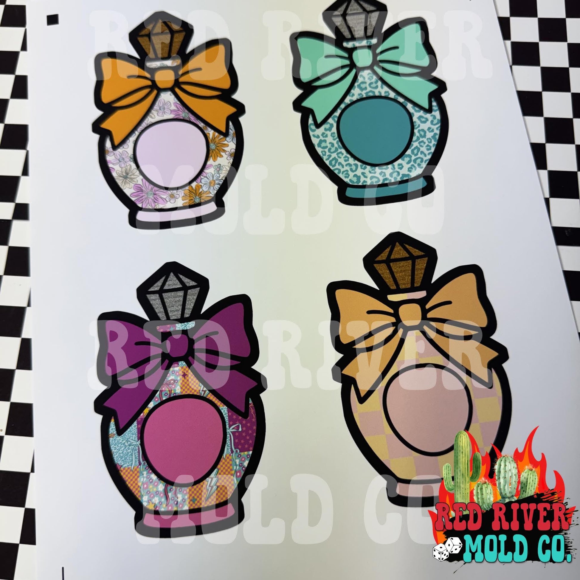 Whimsical Wiffs Perfume Bottle cardstock grab bag 8 ct - Red River Mold Co