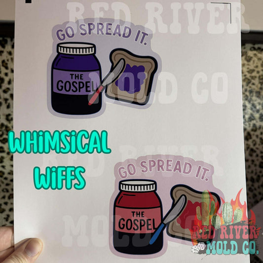 Whimsical Wiffs The Gospel Go Spread It cardstock grab bag - Red River Mold Co