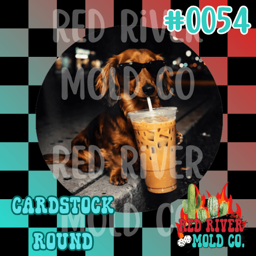Wiener dog coffee cardstock round (54) - Red River Mold Co