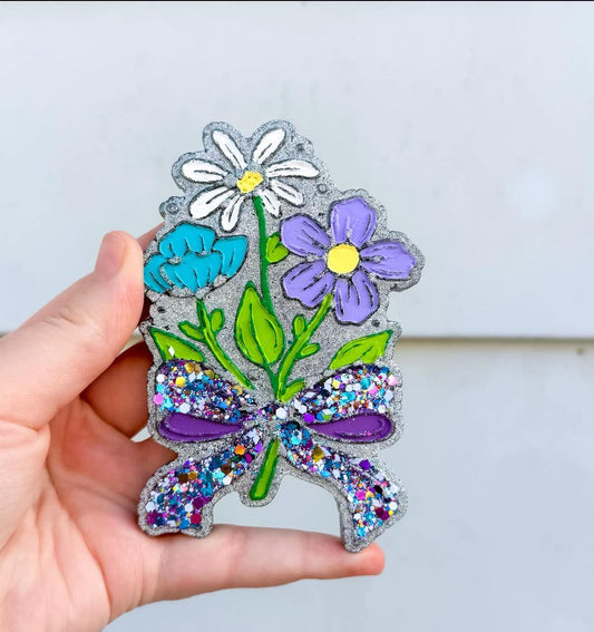 Wild Flowers With a Bow Silicone Freshie Mold - Red River Mold Co