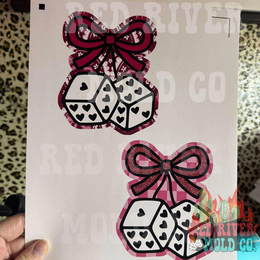 Wilde Sage Supply Co Heart Dice Cherries with Bow cardstock grab bag - Red River Mold Co