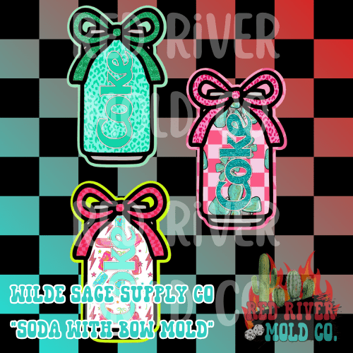 Wilde Sage Supply Co Soda with bow cardstock grab bag 9 ct - Red River Mold Co