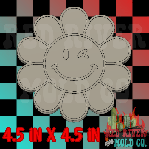 Winky Flower Silicone Freshie Mold - Red River Mold Co
