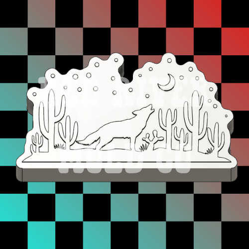 Wolf Howling At Night Silicone Freshie Mold - Red River Mold Co