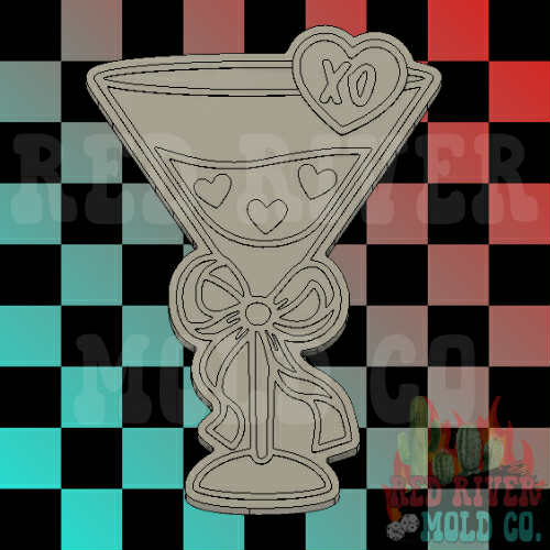 XO Martini Silicone Freshie Mold - Red River Mold Co