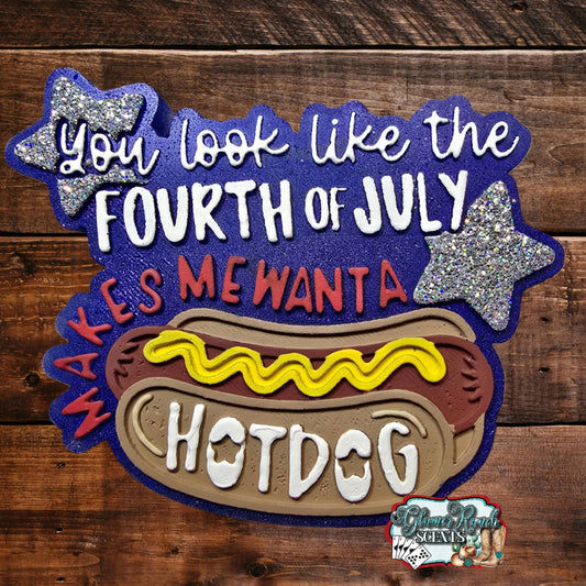 You look like the fourth of July hotdog silicone freshie mold - Red River Mold Co