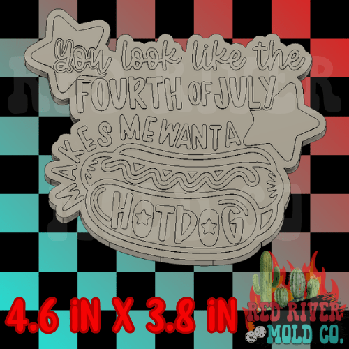 You look like the fourth of July hotdog silicone freshie mold - Red River Mold Co