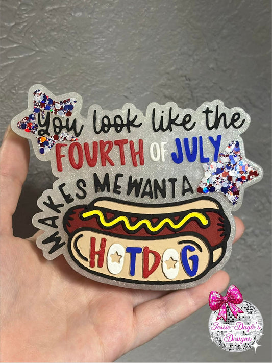 You look like the fourth of July hotdog silicone freshie mold - Red River Mold Co
